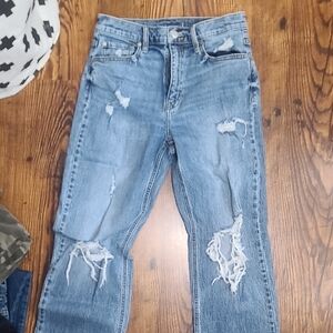 Eunina Light Blue Distressed Straight Leg Jeans